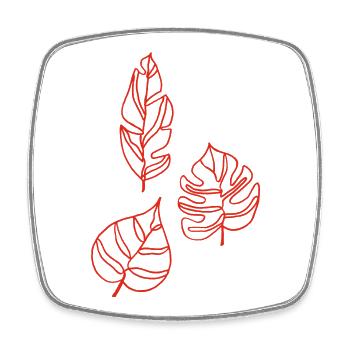 Sketch of nature (red) - Square fridge magnet - white - Front