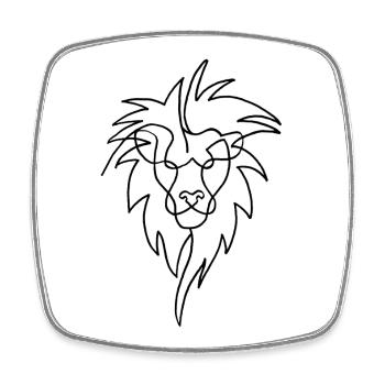 Sketch of the black lion - Square fridge magnet - white - Front