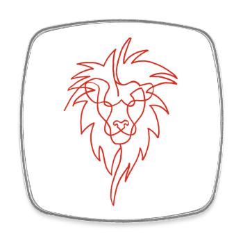 Sketch of the red lion - Square fridge magnet - white - Front