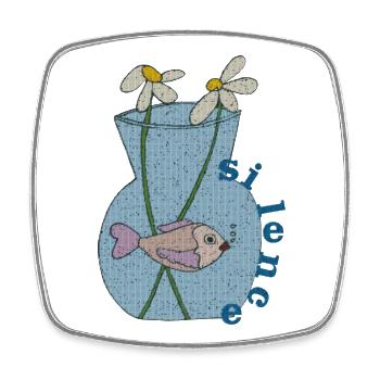 fisch im glas gewebe - Viereckiger Kühlschrankmagnet - Weiß - Vorne
