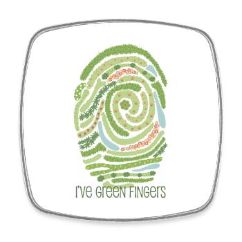 Garden fingerprint - Square fridge magnet - white - Front