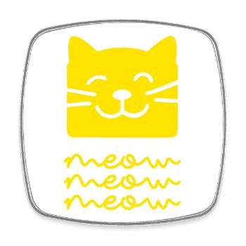Miau Miau (dunkel) - Viereckiger Kühlschrankmagnet - Weiß - Vorne
