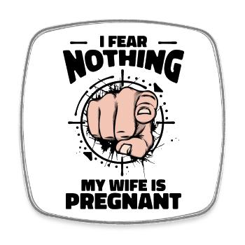 Dad Statement Family Happiness Pregnant Parent - Square fridge magnet - white - Front