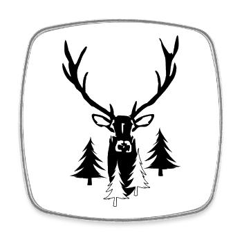 Proud Deer Forest Hiking Nature - Square fridge magnet - white - Front