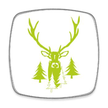 Noble Stag Forest - Stag with Antlers - Square fridge magnet - white - Front