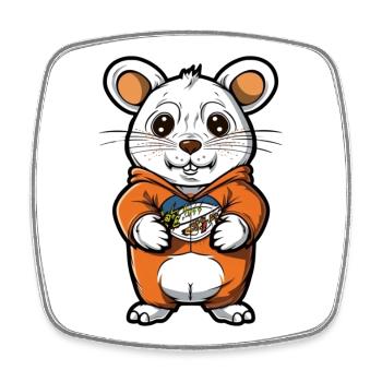 Mignon Souris Derson Hoodie Design - Magnet carré - blanc - Devant