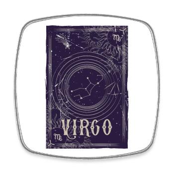 Virgo Constellation Circular Art - Square fridge magnet - white - Front