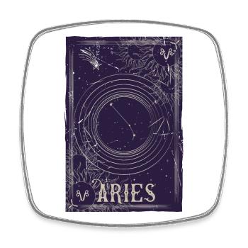 Bélier Constellation Anneau Céleste - Magnet carré - blanc - Devant
