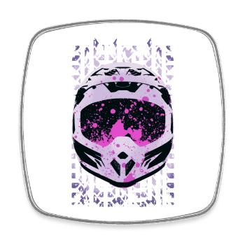 Casque De Motocross - Magnet carré - blanc - Devant