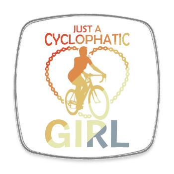 Bicycle Girl - Square fridge magnet - white - Front