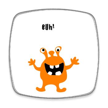 Monster Boo Zombie Comic Creature Kids Halloween - Square fridge magnet - white - Front
