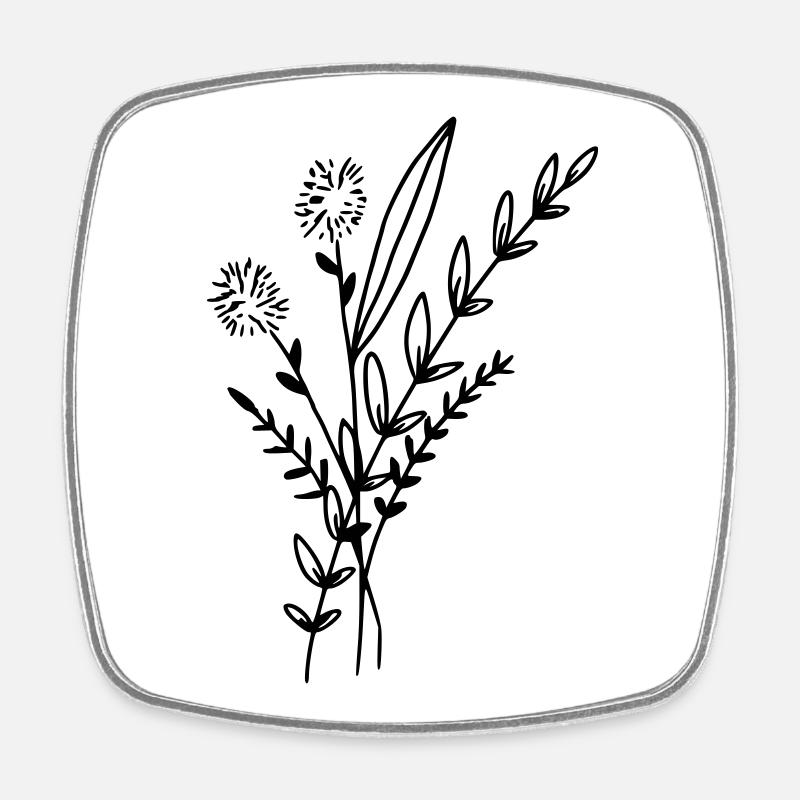 Bouquet - Magnet carré - blanc