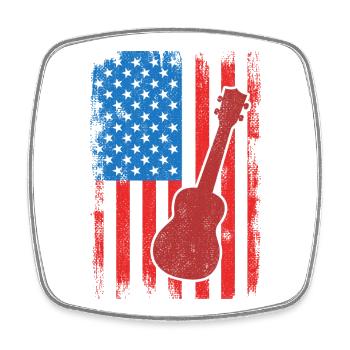 4. Juli USA Ukulele - Viereckiger Kühlschrankmagnet - Weiß - Vorne