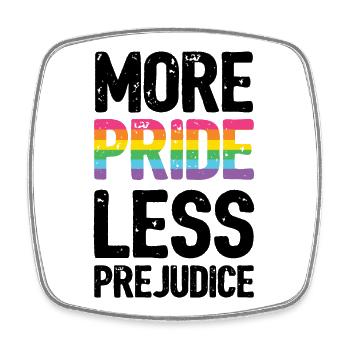 LGBT Pride Month - Mehr Pride. Weniger Vorurteile. - Viereckiger Kühlschrankmagnet - Weiß - Vorne
