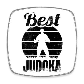 Best Judoka - Square fridge magnet - white - Front