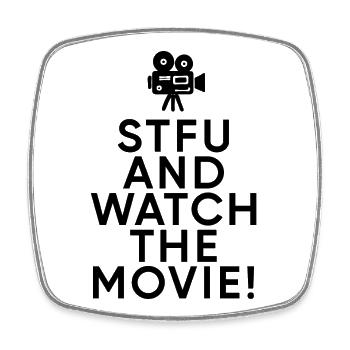 Watch Movies Statement Binge Watching Cinema - Square fridge magnet - white - Front