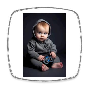 Gamer Baby - Viereckiger Kühlschrankmagnet - Weiß - Vorne