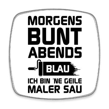 Geile Maler Sau - Viereckiger Kühlschrankmagnet - Weiß - Vorne