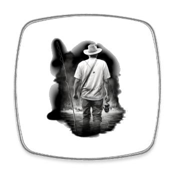 Fishing for life white - Square fridge magnet - white - Front