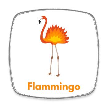 Flammingo Flamingo Feuer Shirt mit Witz - Viereckiger Kühlschrankmagnet - Weiß - Vorne