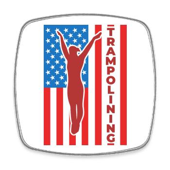 Trampolinspringen 4. Juli USA - Viereckiger Kühlschrankmagnet - Weiß - Vorne