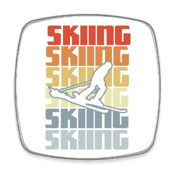 Skiing area - Square fridge magnet - white - Front