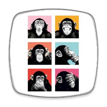 Pop-Art Affe Farbexplosion - Viereckiger Kühlschrankmagnet - Weiß - Vorne