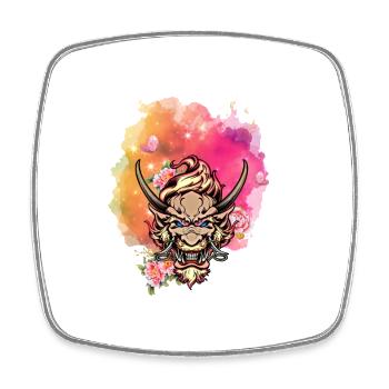 Angry dragon face - Square fridge magnet - white - Front
