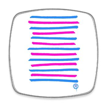 Sprayed graffiti lines, printing color freely selectable - Square fridge magnet - white - Front