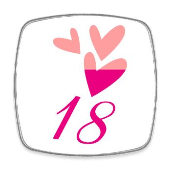 18. 18 JAHRE ALT. 18-JÄHRIGES JUBILÄUM. GEBURTSTAG 18 JAHRE. - Viereckiger Kühlschrankmagnet - Weiß - Vorne
