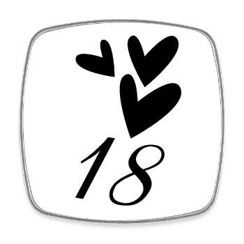 18. 18 JAHRE ALT. 18-JÄHRIGES JUBILÄUM. GEBURTSTAG 18 JAHRE. - Viereckiger Kühlschrankmagnet - Weiß - Vorne