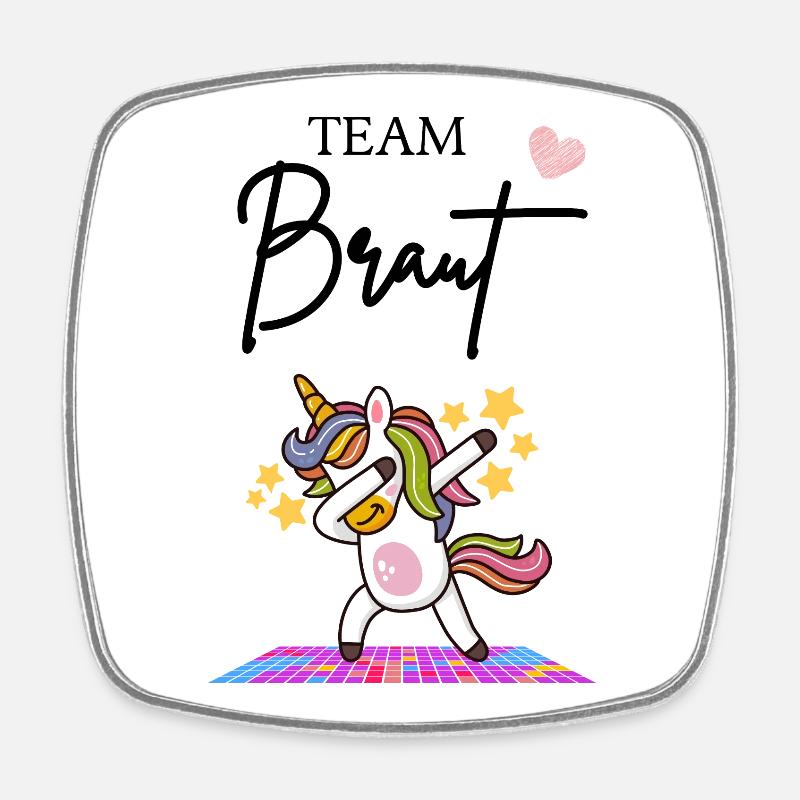 Team Braut - Viereckiger Kühlschrankmagnet - Weiß
