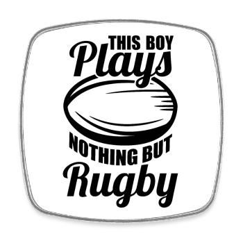 Dieser Junge spielt nichts außer Rugby - Viereckiger Kühlschrankmagnet - Weiß - Vorne