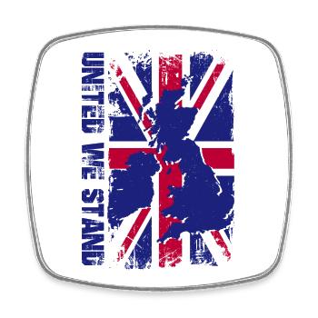 Union Jack Map Splash - Square fridge magnet - white - Front