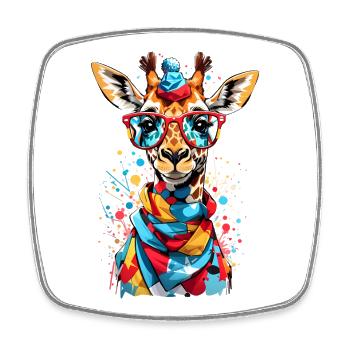 Cool giraffe - Square fridge magnet - white - Front