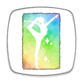 Twirler raindow background - Square fridge magnet - white - Front