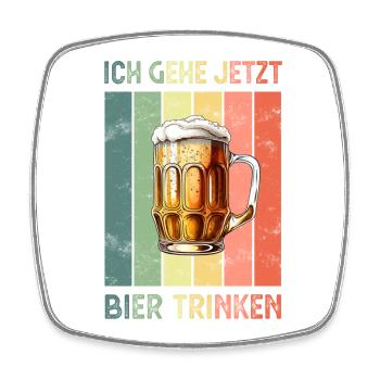 Bier - Viereckiger Kühlschrankmagnet - Weiß - Vorne