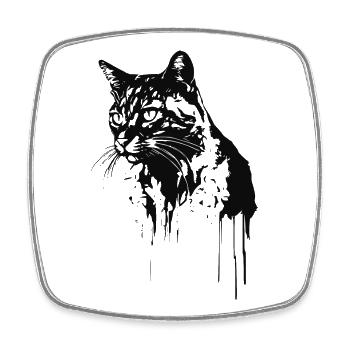 Chat 2 - Magnet carré - blanc - Devant