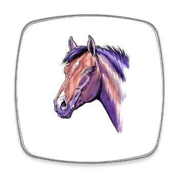 Pferd Portrait - Viereckiger Kühlschrankmagnet - Weiß - Vorne