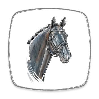 Pferd Portrait Totilas - Viereckiger Kühlschrankmagnet - Weiß - Vorne