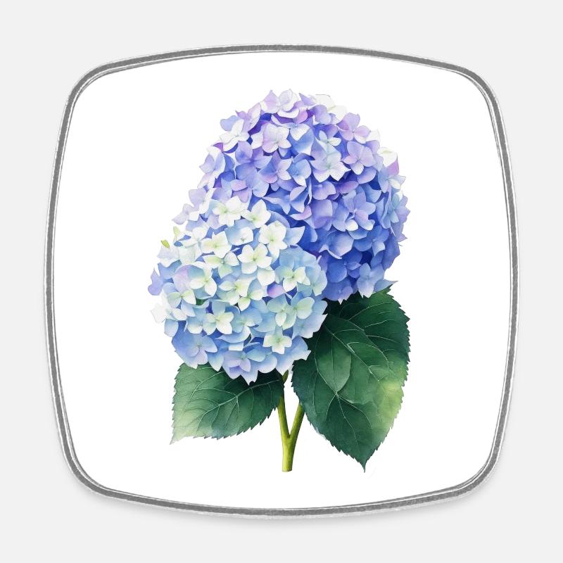 Hortensia - Magnet carré - blanc