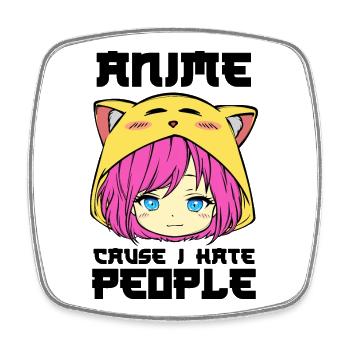 Comic Japanese Anime Statement Manga Animation - Square fridge magnet - white - Front