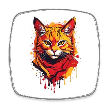 Cool Cat - Square fridge magnet - white - Front