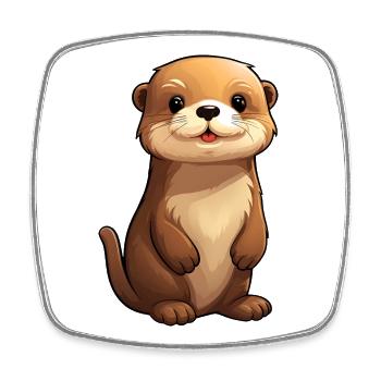 Niedliches Otter-Design | Sommerstimmung | Otter - Viereckiger Kühlschrankmagnet - Weiß - Vorne
