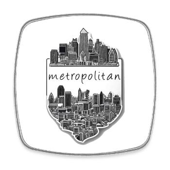 Metropolitan - Square fridge magnet - white - Front