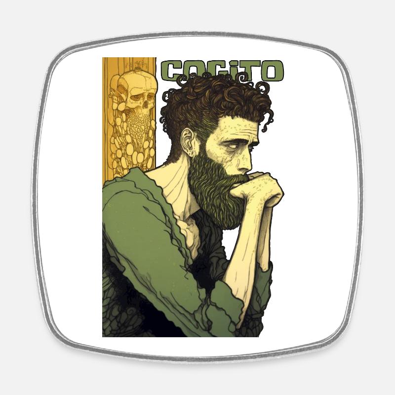 Cogito 03 - Magnet carré - blanc