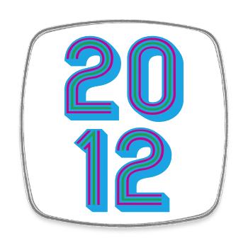 Année de naissance 2012 | Couleurs changeantes - Magnet carré - blanc - Devant