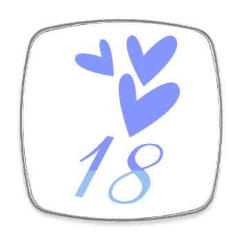 18. 18 JAHRE ALT. 18-jähriges JUBILÄUM. GEBURTSTAG 18 JAHRE. - Viereckiger Kühlschrankmagnet - Weiß - Vorne