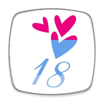 18. 18 JAHRE ALT. 18-jähriges JUBILÄUM. GEBURTSTAG 18 JAHRE. - Viereckiger Kühlschrankmagnet - Weiß - Vorne