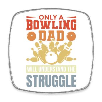 Bowling Father - Square fridge magnet - white - Front